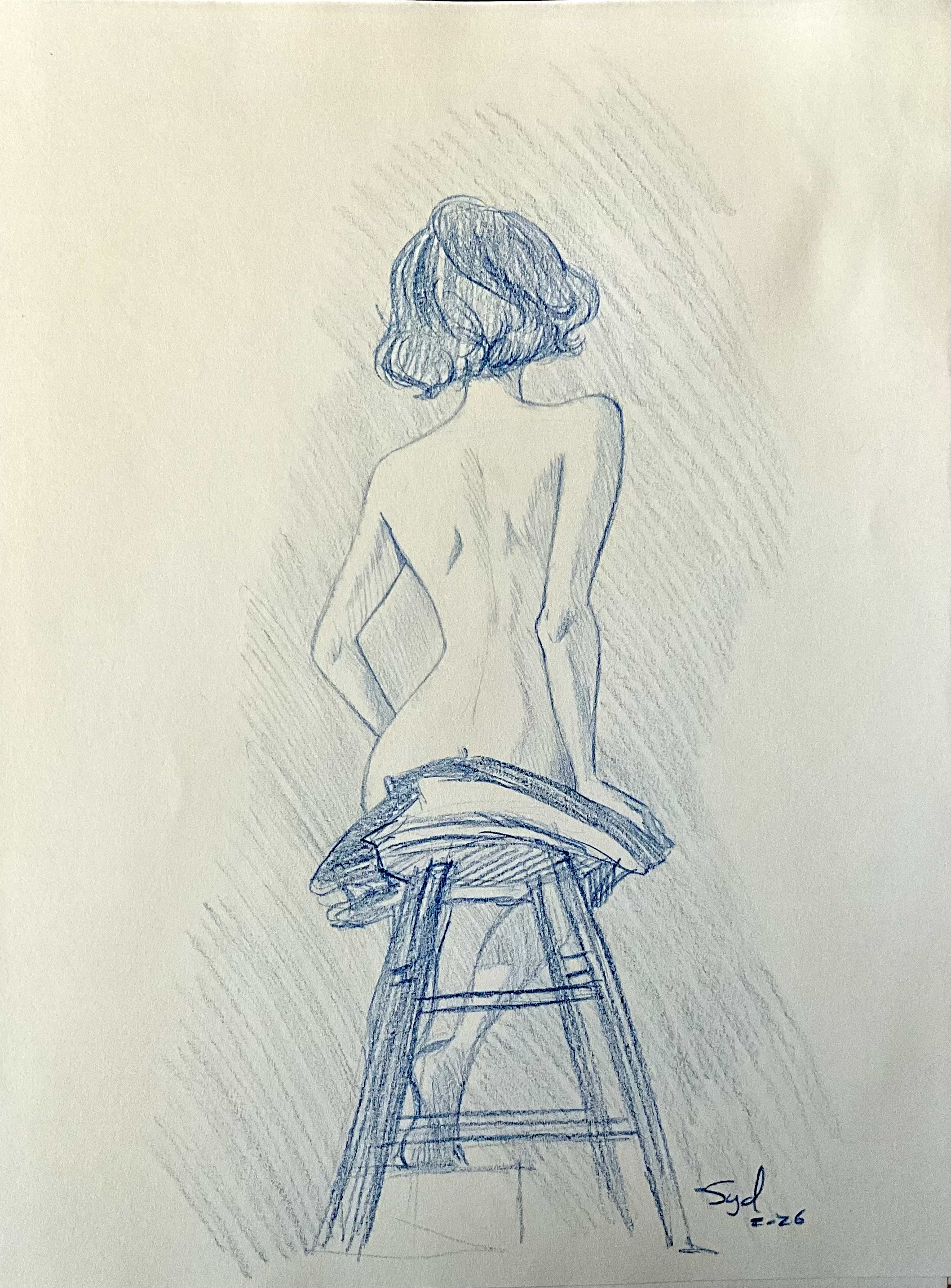 Michelle — Back View on a Stool by Syd Stroud